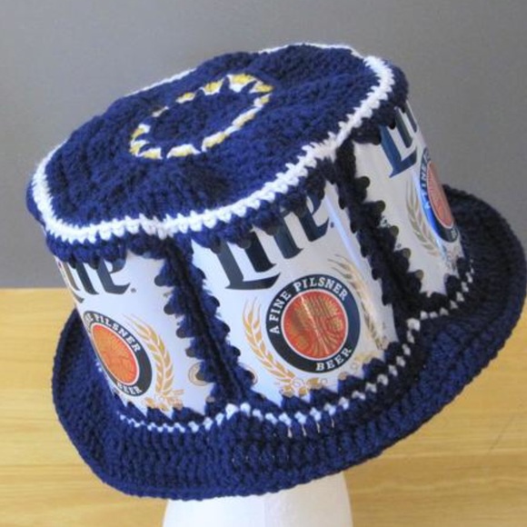 🍺HP🍻 Men´s Miller Lite Beer Can crochet Hat - Picture 2 of 6